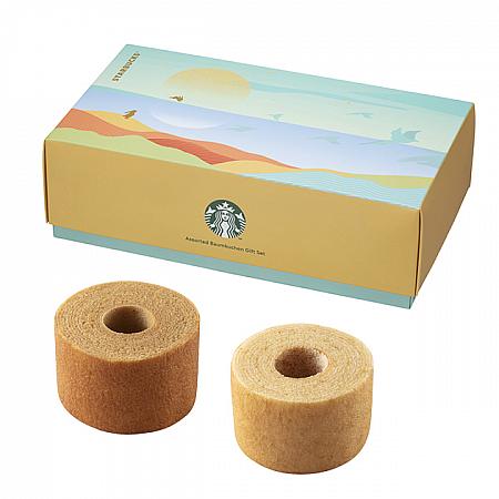 <b>綜合年輪蛋糕禮盒</b>$420<br>(蜂蜜年輪蛋糕×1輪、海鹽奶油年輪蛋糕×1輪)