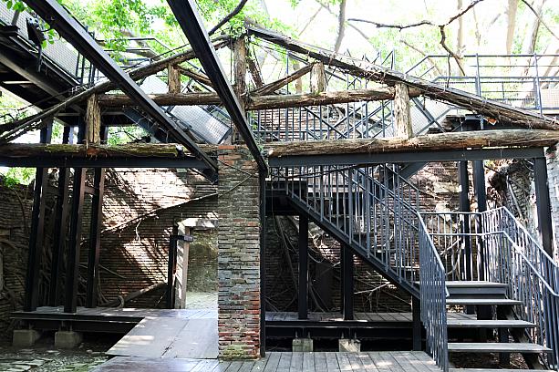 ガジュマルに覆われた建物は雰囲気いっぱい