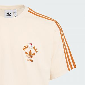 「adidas Originals 雞排系列撞色T恤(ベージュ×オレンジ)」1,690元