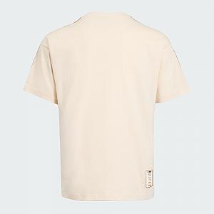 「adidas Originals 雞排系列撞色T恤(ベージュ×オレンジ)」1,690元