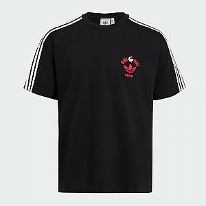 「adidas Originals 雞排系列撞色T恤」黒 1,690元