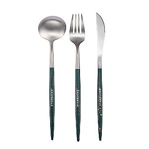 森林綠不鏽鋼餐具組$680