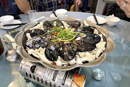 この先の食事でほぼ毎回登場した馬祖の名産「淡菜(ムール貝)」！台湾では馬祖でしか獲れないそうです