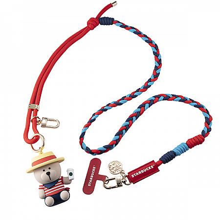 貢多拉船夫小熊手機掛繩組$850