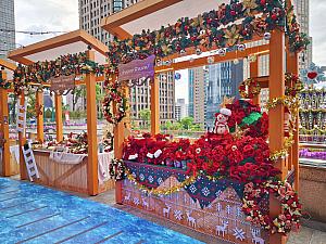 4階のテラスにはベネチアのクリスマスマーケットを彷彿させるエクステリアが。華やか～♪