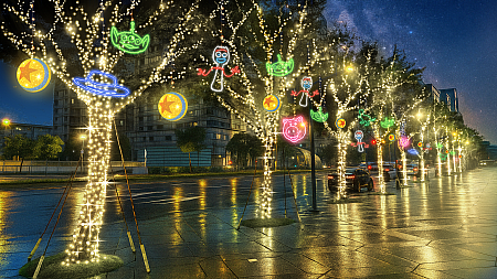 台北101信義路、松智路、水舞廣場