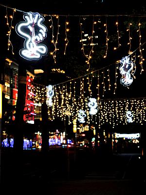 そのほか、気づかずに通りすぎてしまいそうになりますが、スヌーピーと台北市のキャラクター「熊讚(Bravo)」がネオンになっているイルミネーションもお見逃しなく！