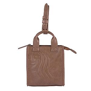 深棕皮革中禮袋迷你包$600