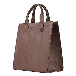 深棕皮革中禮袋提袋$1,200