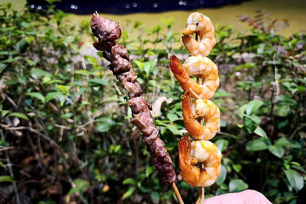 でも、どれもこれもおいしかったから大満足！特にズッキーニと牛肉、エビ、そしてエノキの肉巻きが気に入りました♡