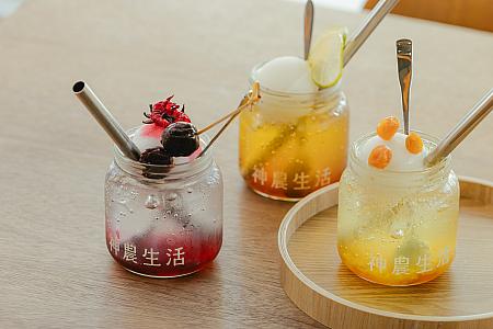 各種フレーバーのスパークリングドリンクは花蓮の風土を味わえます。気に入ったらジャムを買って帰れるのも◎