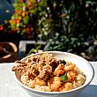 欲張り派にはエビと肉の盛り合わせめし(綜合飯)90元もあり。ちなみに、綜合丼という名のエビと肉の盛り合わせ丼(英語はOyakodon-Japanese rice bowl dish)80元もあって、その違いが気になる～～！