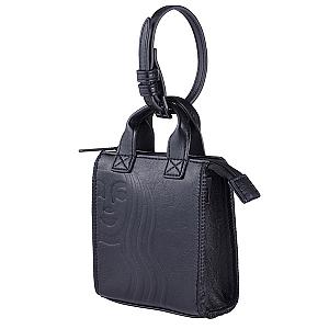 黑色皮革中禮袋迷你包$600