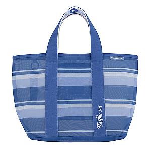 藍彩101條紋網布提袋$720