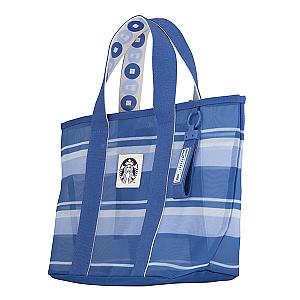 藍彩101條紋網布提袋$720