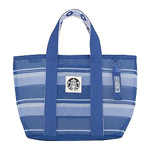 藍彩101條紋網布提袋$720