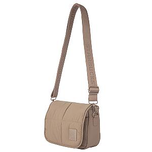 棕尼龍絎縫側背包$680