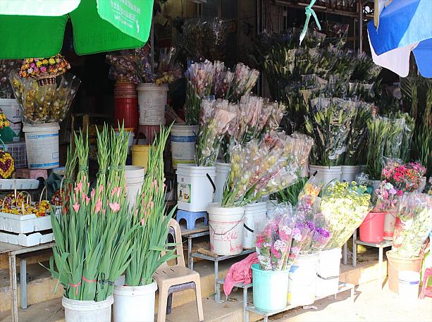 ダラット市場に行ってみました。花がたくさん売られています。さすが花の都